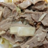 きのこと豚肉のねぎみそ炒め